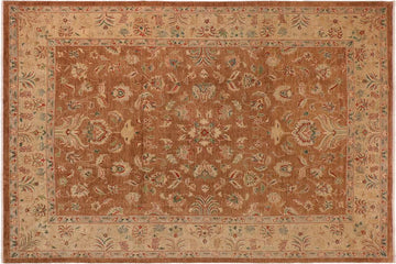 handmade Traditional Kafkaz Chobi Ziegler Brown Tan Hand Knotted RECTANGLE 100% WOOL area rug 10 x 13
